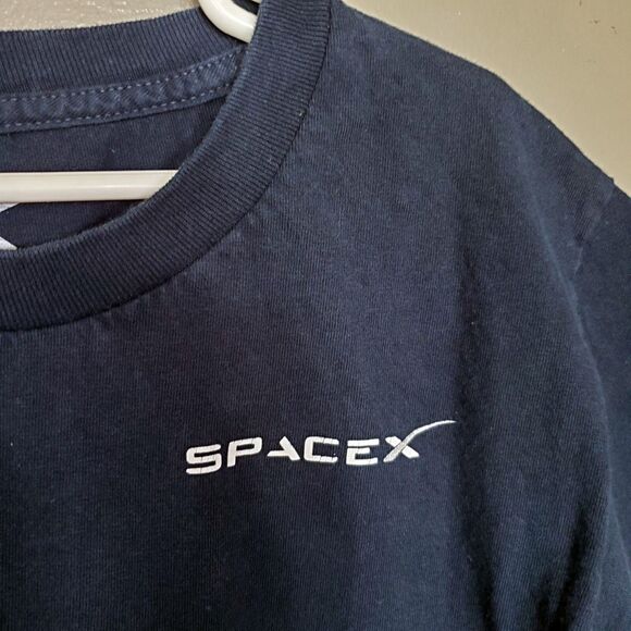 Space X T-Shirt Youth Kids Size Small Black Falcon 9 Print 2015 Short Sleeve - Picture 4 of 8